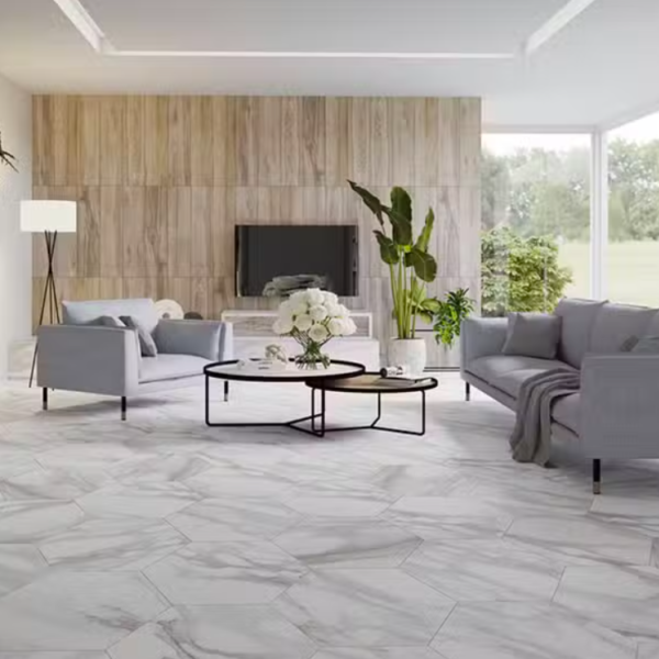 Floor Tiles Apuan White Matte 20" x 22"