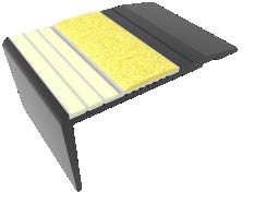 Kinesik Ecoglo F4-E20 Photoluminescent Flat Stair Nosing with Yellow Anti-Slip Strip 2.7" (Sold in Linear Feet)