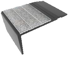 Kinesik Ecoglo F4-N20 Flat Stair Nosing with Grey Anti-Slip Strips 2.7" (Sold in Linear Feet)