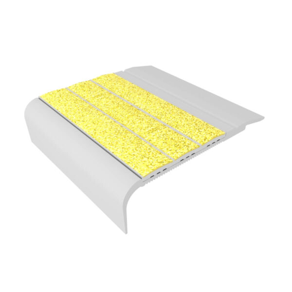 Kinesik Ecoglo F5-N20 Flat Stair Nosing with Yellow Anti-Slip Strips 2.7" (Sold in Linear Feet)