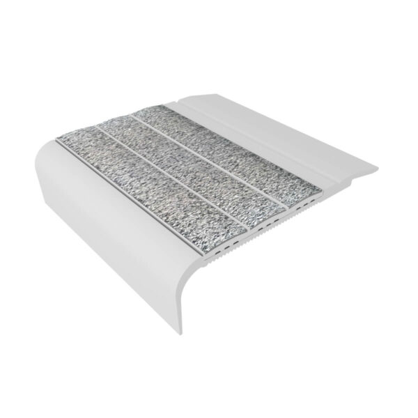 Kinesik Ecoglo F5-N20 Flat Stair Nosing with Grey Anti-Slip Strips 2.7" (Sold in Linear Feet)