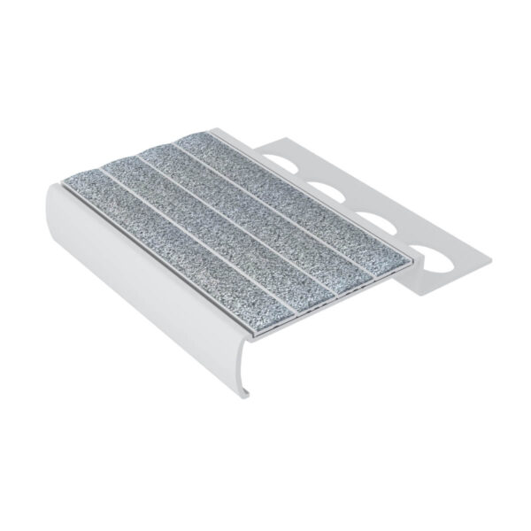 Kinesik Ecoglo M4.125-N30 Tile Nosing with Anchoring Leg 12.5 mm and Grey Anti-Slip Strips 2" x 8'