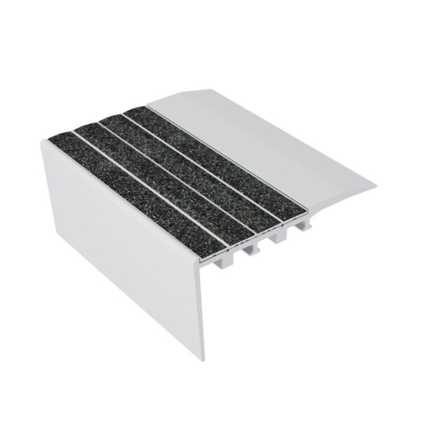 Kinesik Ecoglo RC4-N30 Carpet Stair Nosing with Black Anti-Slip Strips 3.5" (Sold in Linear Feet)