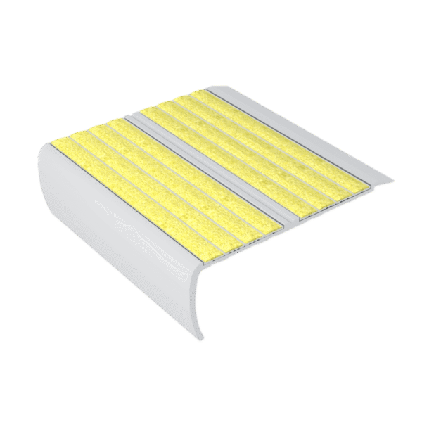 Kinesik Ecoglo RF5-N30 Flat Stair Nosing with Yellow Anti-Slip Strips 5.5" (Sold in Linear Feet)
