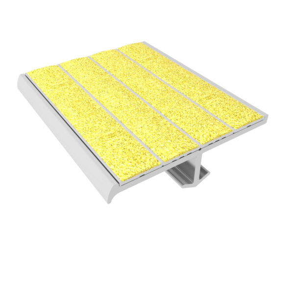 Kinesik Ecoglo S4-N30 Cast in Place Stair Nosing with Yellow Anti-Slip Strip 2.2" (Sold in Linear Feet)