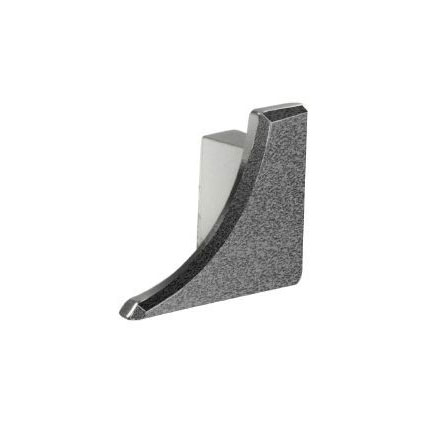Schluter DILEX-AHKA Right End Cap with 3/8" Radius - Aluminum Stone Grey