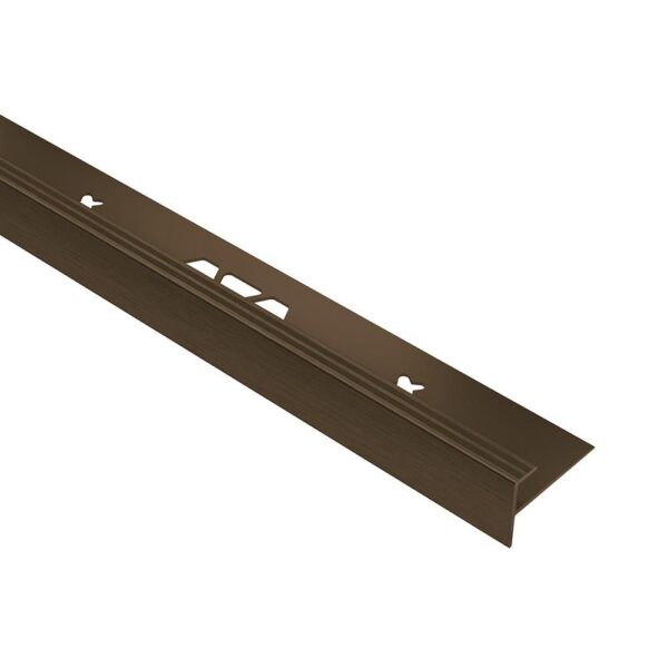 Schluter VINPRO-STEP Resilient Surface Stair-Nosing Profile - Anodized Aluminum Brushed Antique Bronze 3/16" (5 mm) x 8' 2-1/2"