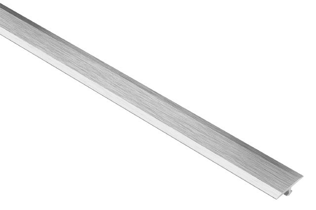 Schluter VINPRO-T Retrofit Resilient T-Molding Profile - Anodized Aluminum Brushed Chrome 1/8" (3 mm) x 1" x 8' 2-1/2"