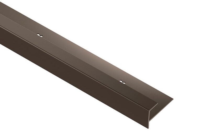 Schluter VINPRO-STEP Resilient Surface Stair-Nosing Profile - Anodized Aluminum Brushed Antique Bronze 7/16" (11 mm) x 8' 2-1/2"