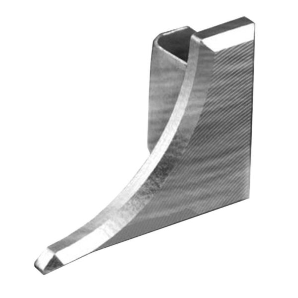 Schluter DILEX-AHKA Left End Cap with 3/8" Radius - Anodized Aluminum Brushed Chrome