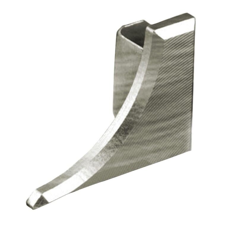 Schluter DILEX-AHKA Left End Cap with 3/8" Radius - Anodized Aluminum Brushed Nickel