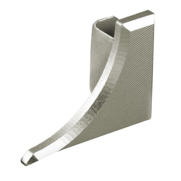 Schluter DILEX-AHKA Left End Cap with 3/8" Radius - Anodized Aluminum Matte Nickel