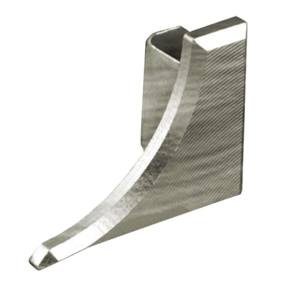 Schluter DILEX-AHKA Right End Cap with 3/8" Radius - Anodized Aluminum Brushed Nickel