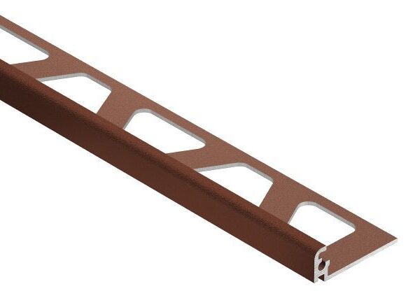 Schluter JOLLY Wall Tile Edge Trim Aluminum Rustic Brown 5/16" (8 mm) x 8' 2-1/2"