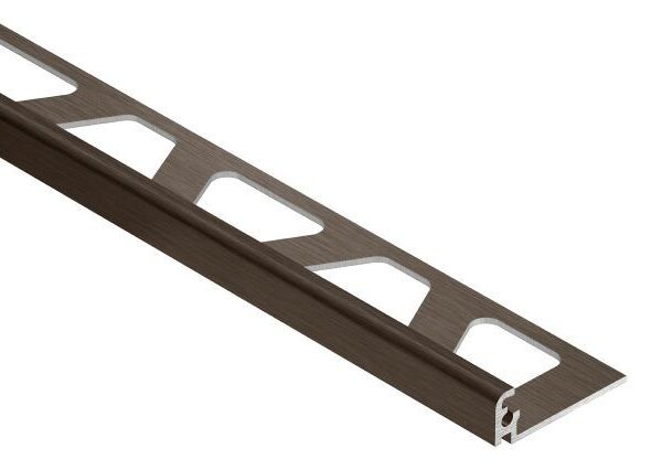 Schluter JOLLY Wall Tile Edge Trim Anodized Aluminum Brushed Antique Bronze 5/16" (8 mm) x 8' 2-1/2"