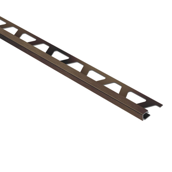 Schluter QUADEC Square Edge Trim - Anodized Aluminum Brushed Antique Bronze 1/2" (12.5 mm) x 8' 2-1/2"